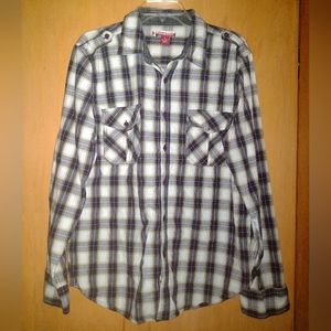 Button Up Purple and Gray Shirt